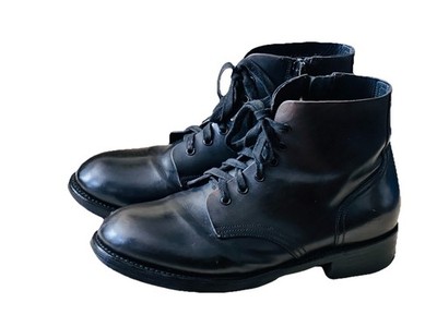 Dsquared2 Combat Military Black Leather Ankle Boots Sz 44/ US 11 Italy Lace Up