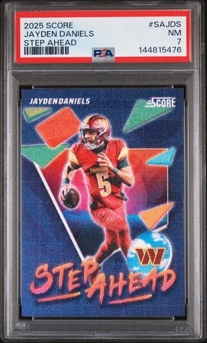 2025 PANINI SCORE STEP AHEAD #SAJDS JAYDEN DANIELS PSA 7