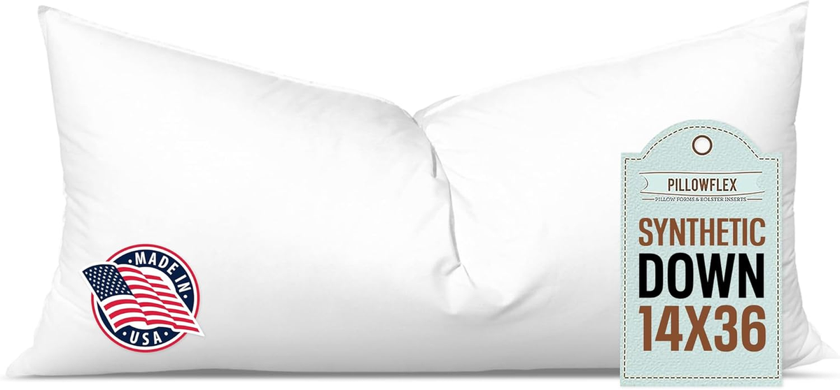 Synthetic down Pillow Insert 14X36 down Alternative Pillow, Ultra Soft,  Large