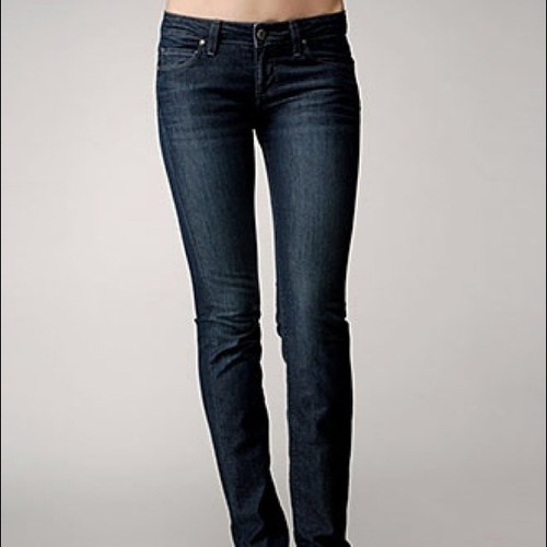 Jeans Medio Scuro Vintage Womens Gamba Dritta Paige 24 Alta HxTAFx