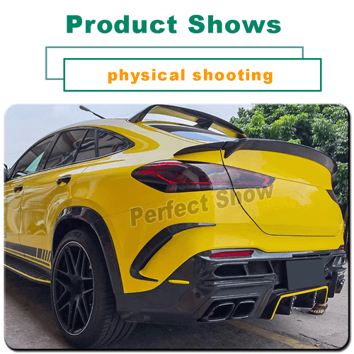 Fit For Benz C167 GLE450 GLE63 53 Coupe Carbon Fiber Rear Bumper Canard Fins - Picture 4 of 11