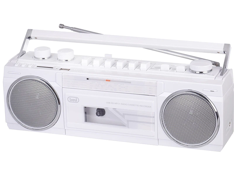 Radio Registratore con CASSETTA TREVI Bianca Bluetooth Stereo USB SD MP3, fotografia 4 di 9