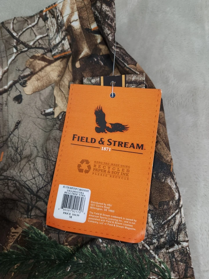 Nuevos Pantalones de Carga Field Stream Smart Wick Sin Olor Camuflados Niños Medianos Foto 3 de 4