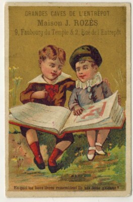 Chromo.Rébus-Devinette-In what good books?-Large cellars J.Rozès-D.191