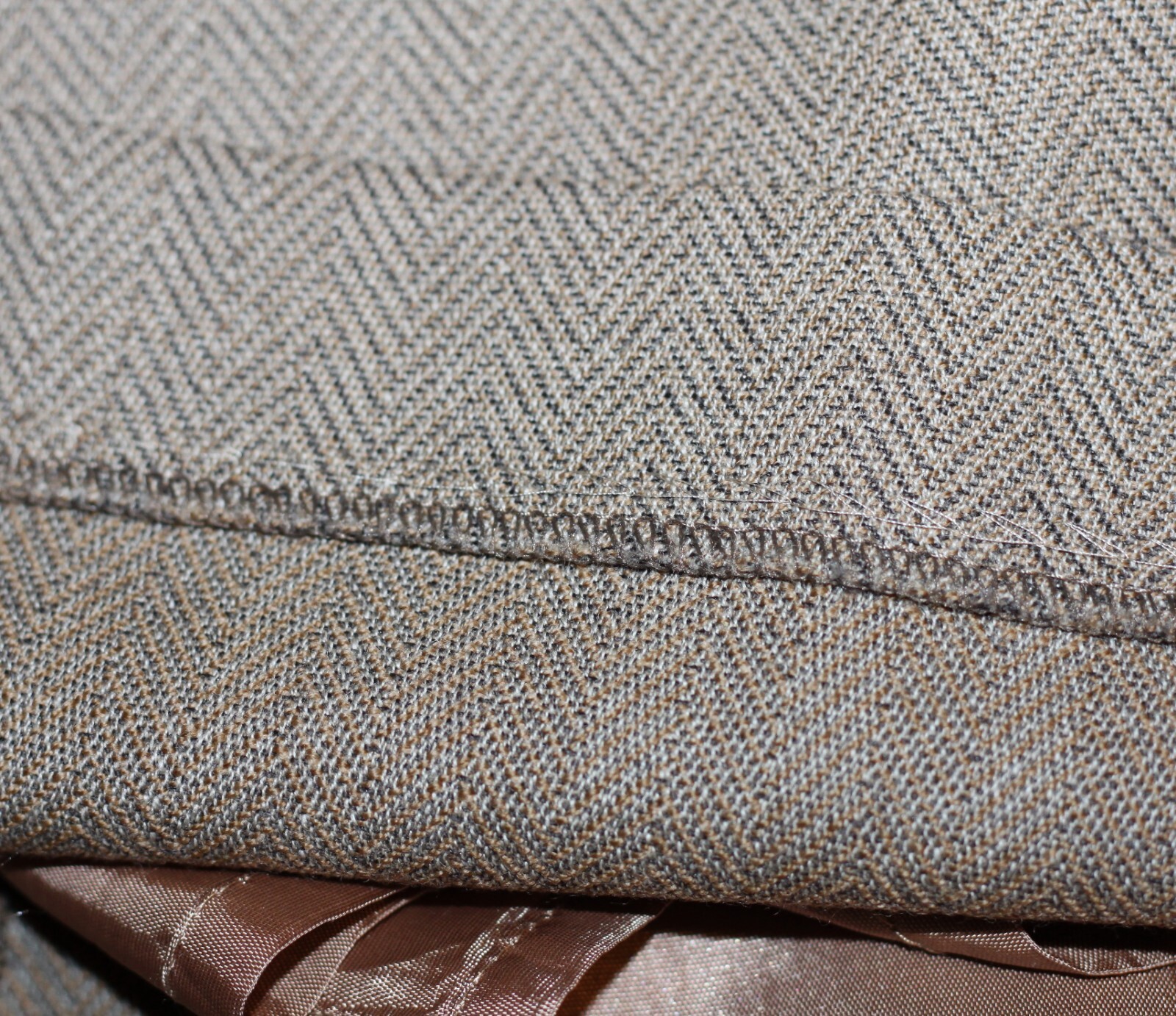 ril's Wool Beige Gray Herringbone Pattern Midi Sk… - image 7