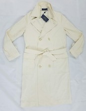 Polo Ralph Lauren Women's Warm White Cotton Double-Brested Long Fall Coat Sz 10