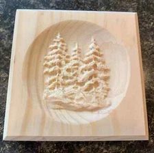 Trees & Rocks Engraving Trim Wood Corner Trim Block, Door Trim Block Window Trim