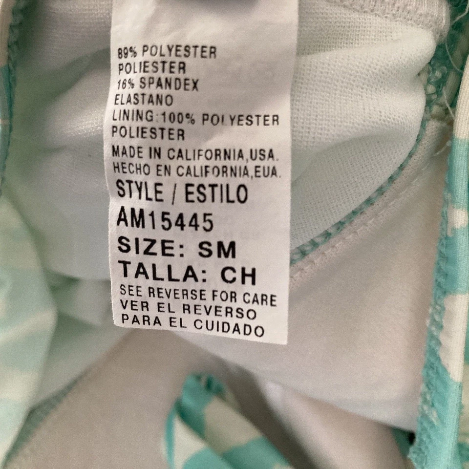 Antonio Melani Tankini Swim Top Small Green And White Striped Stretch Halter - Image 4 of 4