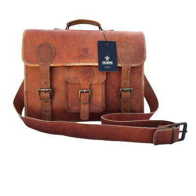 ITIANO Sac messager pour ordinateur portable vintage en cuir véritable de... - Photo 1/4