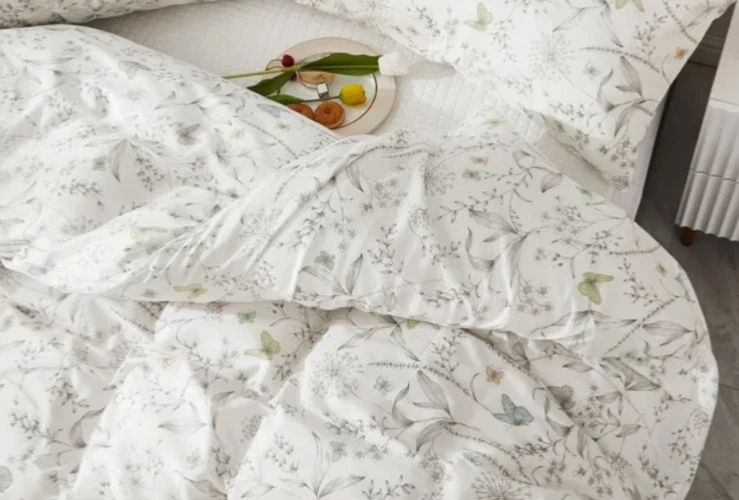 Niñas Edredón Doble Tamaño Cubierta Mariposa Floral Casa Core Elegante Ropa de Cama Adolescente Foto 2 de 3