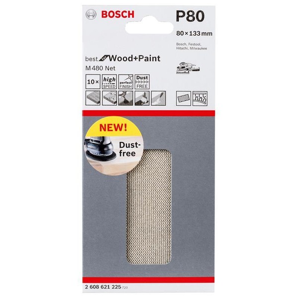 Bosch Netzstruktur-SchleifbläTter M480 Net 80X133 K80 10Er Pack, 2608621225-image