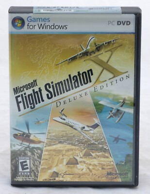 Microsoft Flight Simulator X Deluxe Edition Game for Windows PC DVD 2 Discs +key