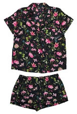 INC International Concepts Floral Print 2-Piece Satin Women's Pajama Set NWT
