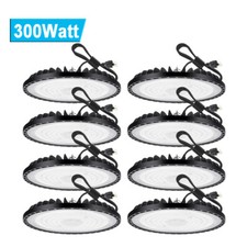 8Pcs 300W UFO LED High Bay Light Industrial Commercial Factory Garage Shop Light
