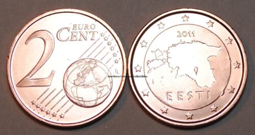 2011 Estonia 2 Cent Coin Unc from Roll BU Nice KM# 62 - Afbeelding 1 van 1
