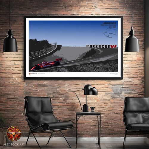 Laguna Seca Race Track Poster INDYCAR Bobby Rahal Lola Wall Art Print Fan Gift - Picture 2 of 18