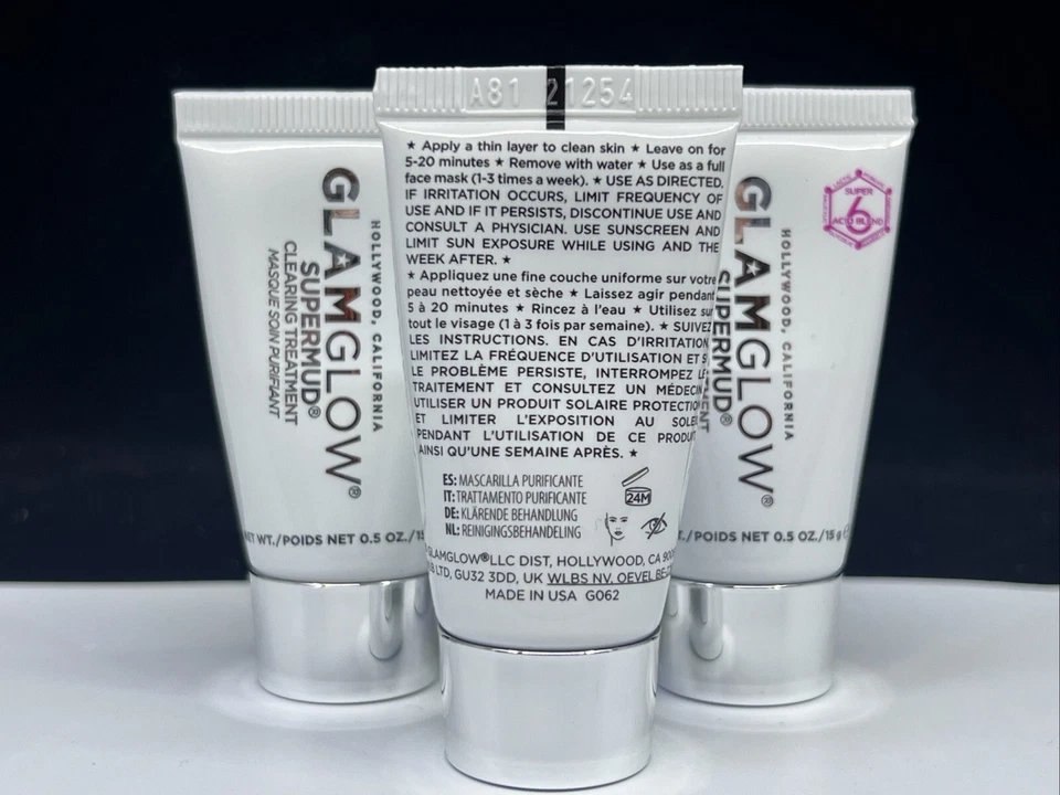 3X Glamglow Supermud Clearing Treatment = 1.5oz Same As Full Size Factory Sealed - Image 3 of 4