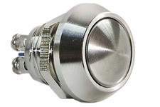1/2" Silver Domed Momentary Stainless Steel Metal Push Button Switch 12mm 12V