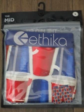 ETHIKA THE MID BLUE & RED SOLO CUPS BOXER BRIEFS  SIZE SMALL