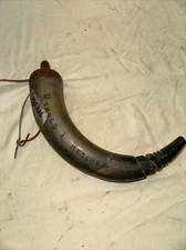 Vtg. Homemade Personalized Powder Horn ~ Ronald L. Ketchem 1984 ~ Large Exotic