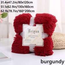 Double Layer Plush Throw Blanket Faux Fur Fluffy Fleece Thermal Sofa Bed Nap