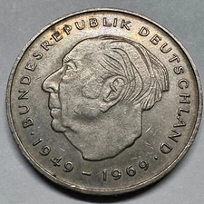 1977 Germany 2 Mark - F - Beautiful Coin - #A-042-B