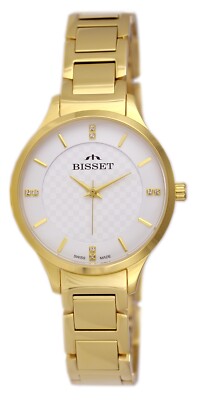 !!SALE!! BISSET  BSBE45 DAMENUHR GOLD SWISS MADE NEU MIT ETIKETT  ! SALE !