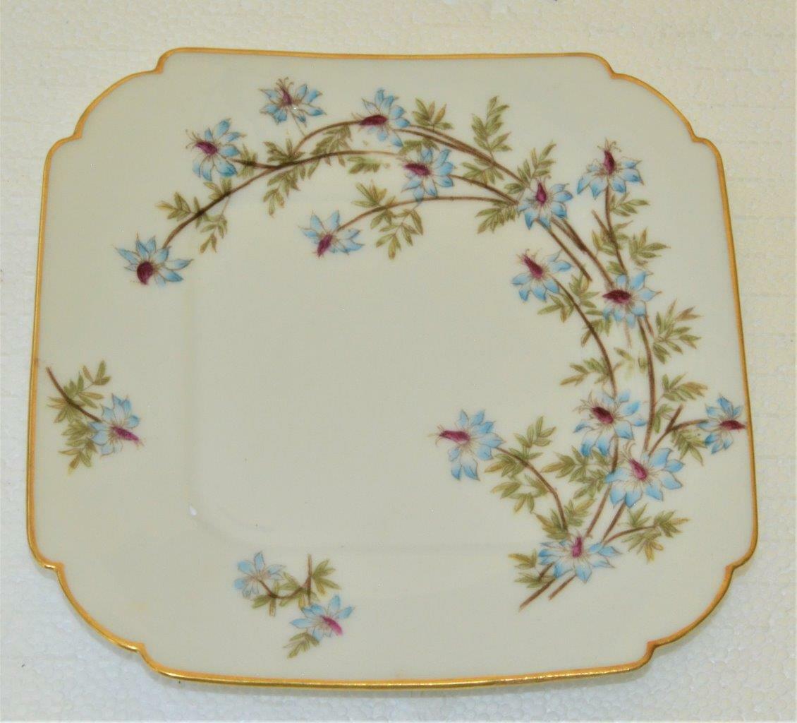 Antque 1882-90 CHARLES FIELD HAVILAND LIMOGES Blue FLORAL 7 1/4