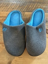 RockDove Clog Slippers Medium 9/10 Grey Blue Fleece Lined Memory Foam I
