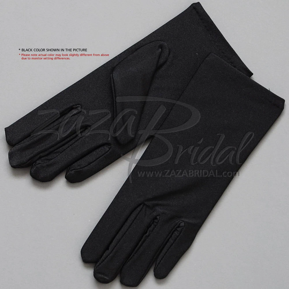 OFF WHITE Guanti abito in raso a 4 vie elasticizzati finitura opaca lunghezza polso 2BL vari colori