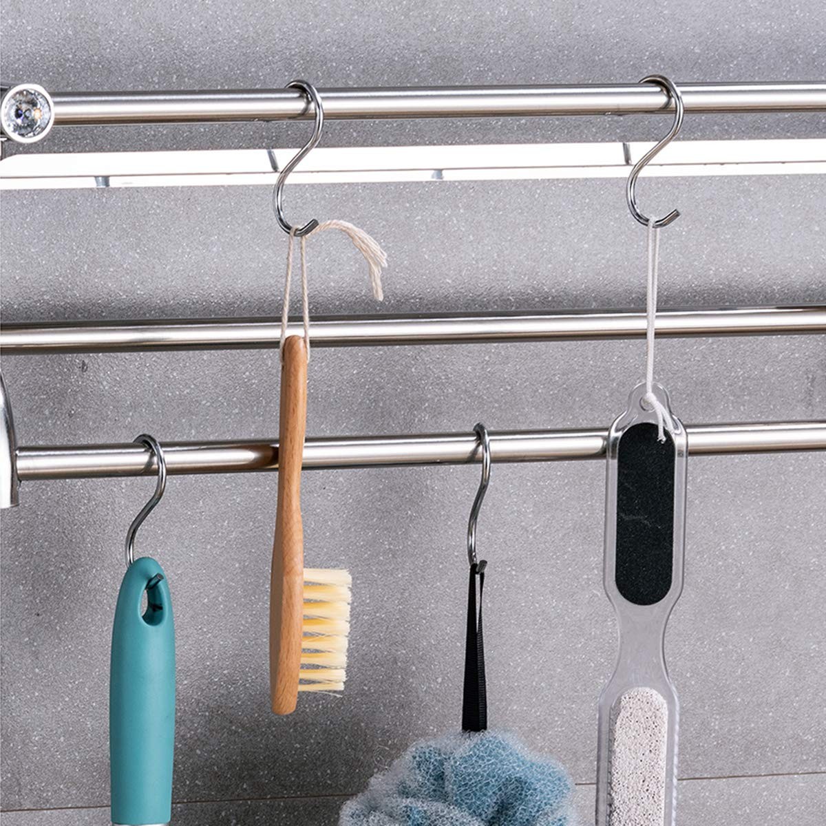 HTBMALL 40 Pack S Hooks - Stainless Steel Heavy Duty S Hooks for Hanging pots...