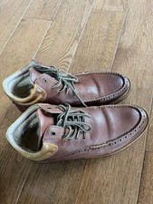 Botas de cuero genuino UGG con forro de piel de oveja - marrón con cordones al tobillo