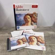 Mac/Macintosh Adobe Illustrator 10 Upgrade Disc Serial Number w/ Guide Box