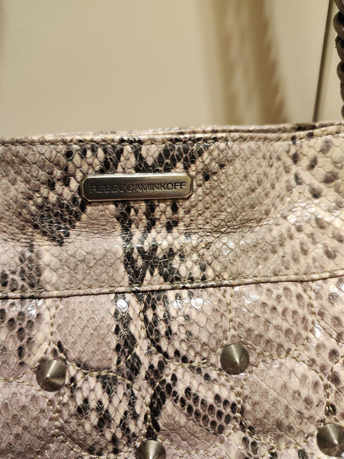 Rebecca Minkoff Python Embossed Leather Chain Lin… - image 4