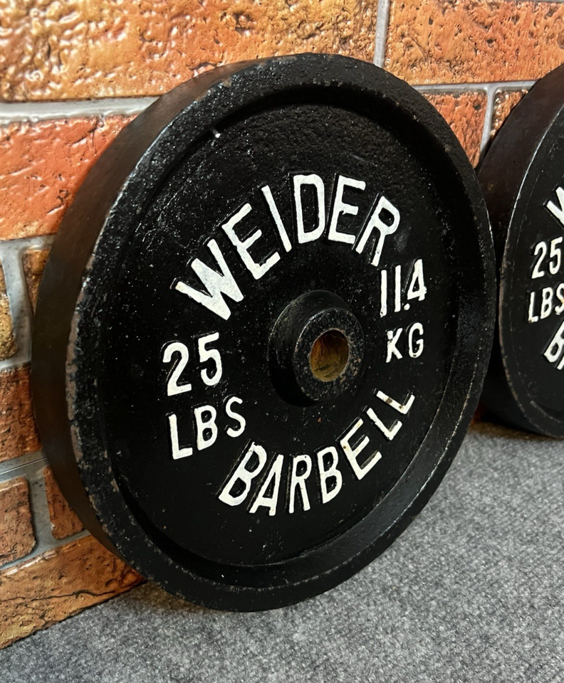 Paire De Poids Chromés Vintage WEIDER 10 Lb (4,5 Kg) - Standard 1" - Occasion Bon État