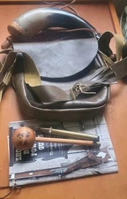 New vtg Black Powder Accessories Lot-horn.Puller,Capper possible bag & Booklet