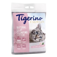 Natural clay clumping cat litter White Rose scent, 12kg, odour control 1.63 per kilo