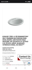 Kohler Pennington 2196-4-95 Oval Self-Rimming Sink Vitreous 3-Hole Ice Grey
