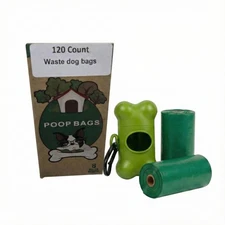  Waste Dog Bags – 120 Bags (8 Rolls) + Dispenser