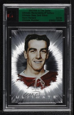 2007-08 ITG Ultimate Memorabilia 8th Edition Silver 2/90 Henri Richard HOF 4f5