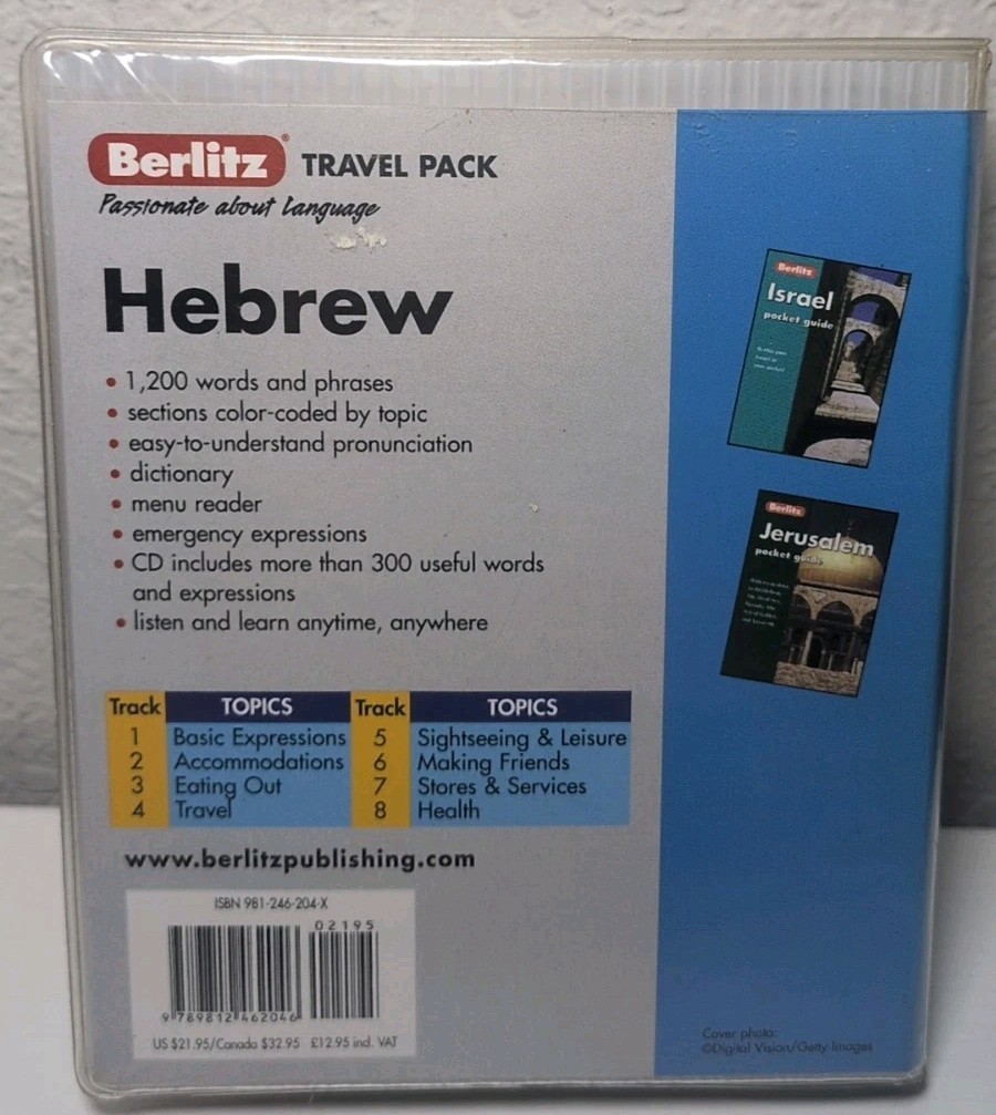 Hebrew by Berlitz Publishing Staff (2003, Compact Disc) for sale