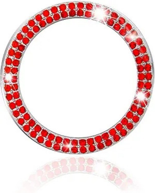 Crystal Rhinestone Engine Start Button Cover, Red Sparkling Push St Color: Red