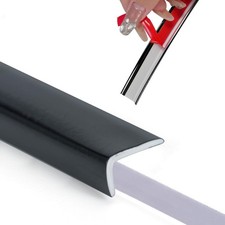 Peel and Stick Vinyl Corner Trim 20FT L-Shape Tile Outside Black