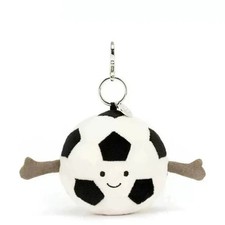 Jellycat Amuseables Soccer Ball Plush Keychain Bag Charm Cute Gift NWT