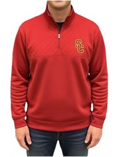 USC Trojans Champion Large Sweatshirt 1/4 Snap Pullover Red