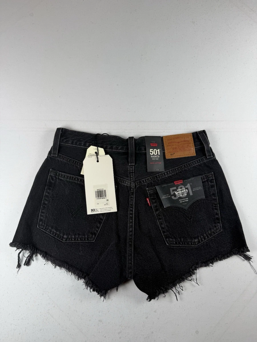 Short En Jean Noir Découpé Levi's Pour Femme - Taille M