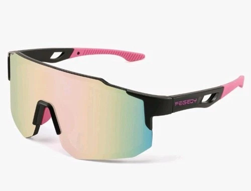 FEISEDY Sports Sunglasses, Mens Women UV400 Protection Windproof Cycling Glasses