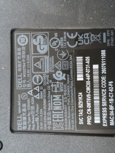 Station d'accueil Dell WD22TB4 Thunderbolt 180W - Neuve - Photo 3/3
