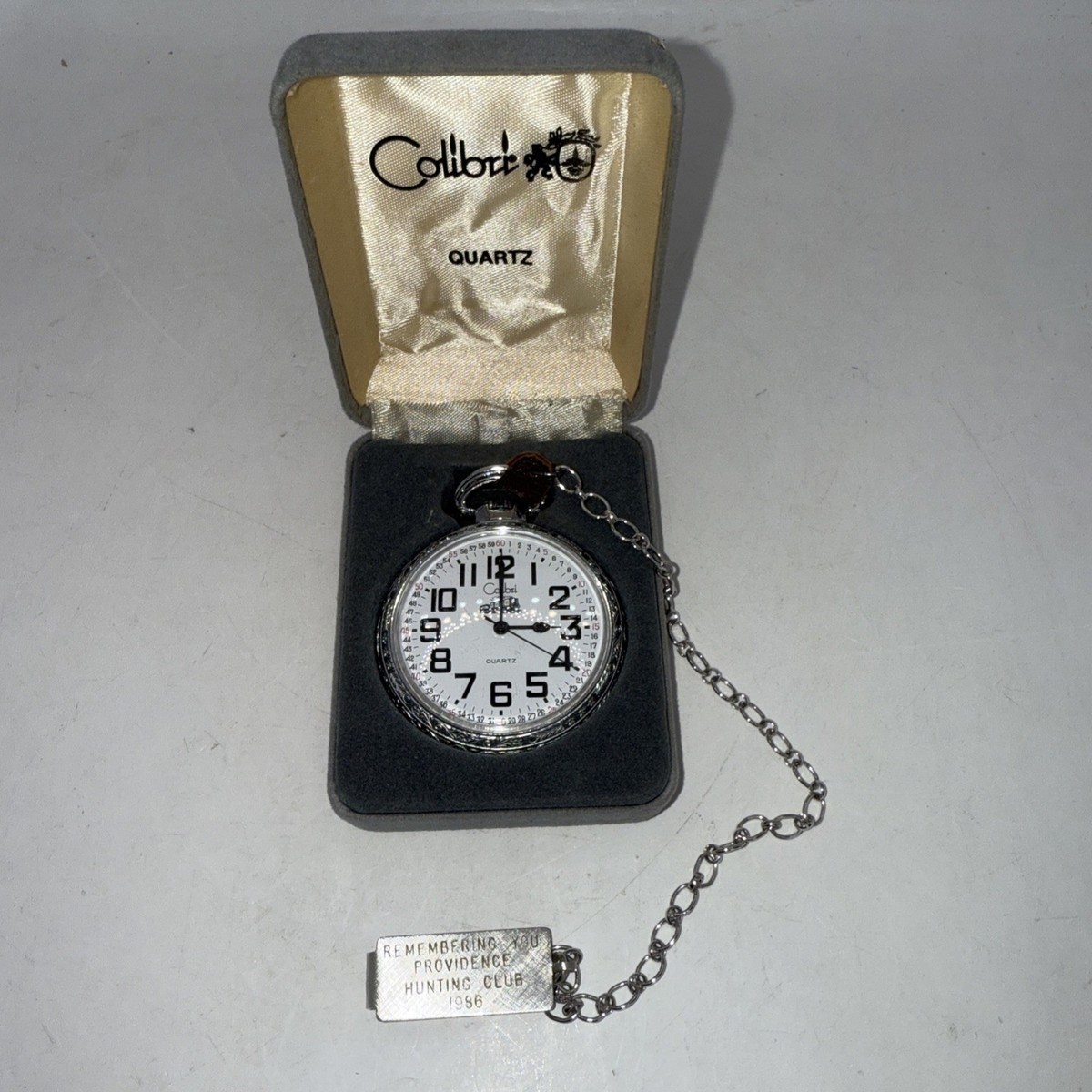 Vintage Colibri Pocket Watch 17 Jewels Swiss Railroad Train Design