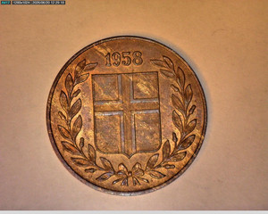 1958 FIVE AURAR, ICELAND